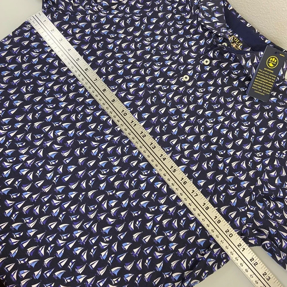 Polo Ralph Lauren Performance Classic Fit Med Sailboat Print Polo Shirt Mens NEW